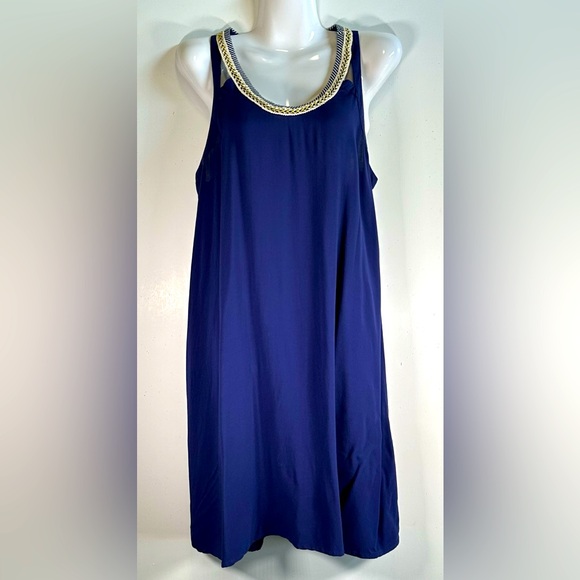 Charming Charlie Dresses & Skirts - Charming Charlie “C” Popover Summer Dress Strappy Back Corded Neckline Sz M